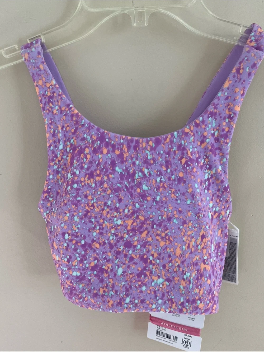 NWT-Athleta Girl Reversible High Neck Bikini Top, XL/14